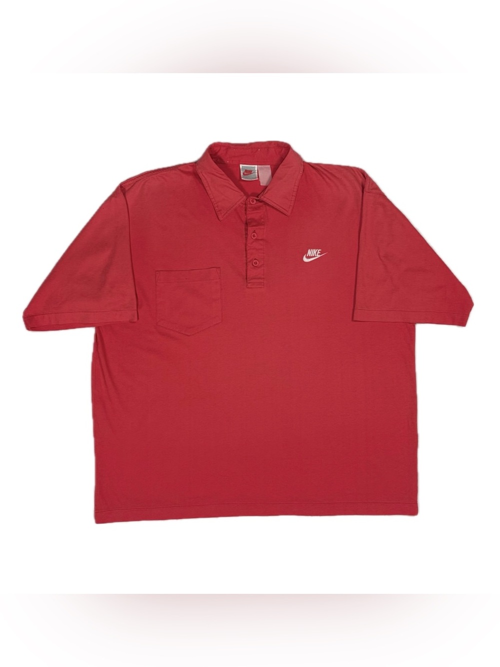 Vintage‎ early 90s Nike retro bright red athletic polo shirt mens large